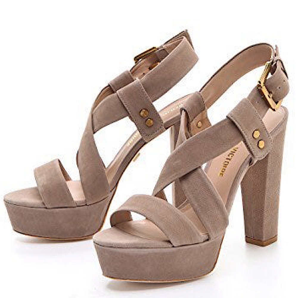 Pour La Victoire Nealla Nubuck Leather Platform Heel - Picture 1 of 12